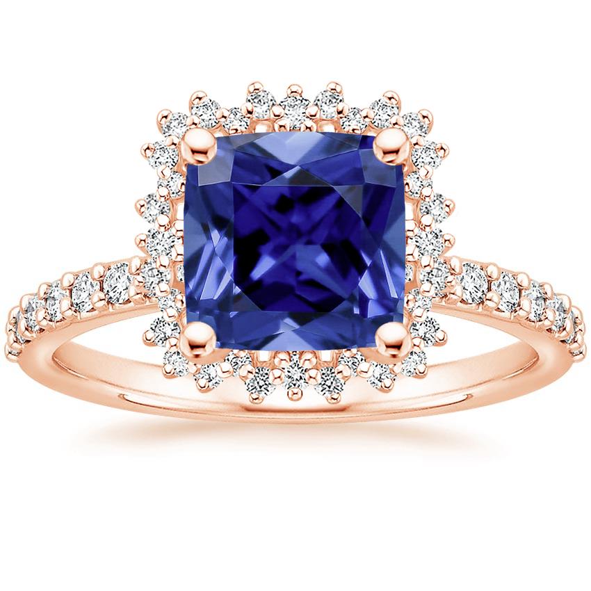 Sapphire Twilight Diamond Ring in 14K Rose Gold