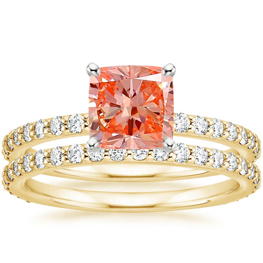 18K Yellow Gold Luxe Petite Shared Prong Diamond Bridal Set (3/4 ct. tw.)