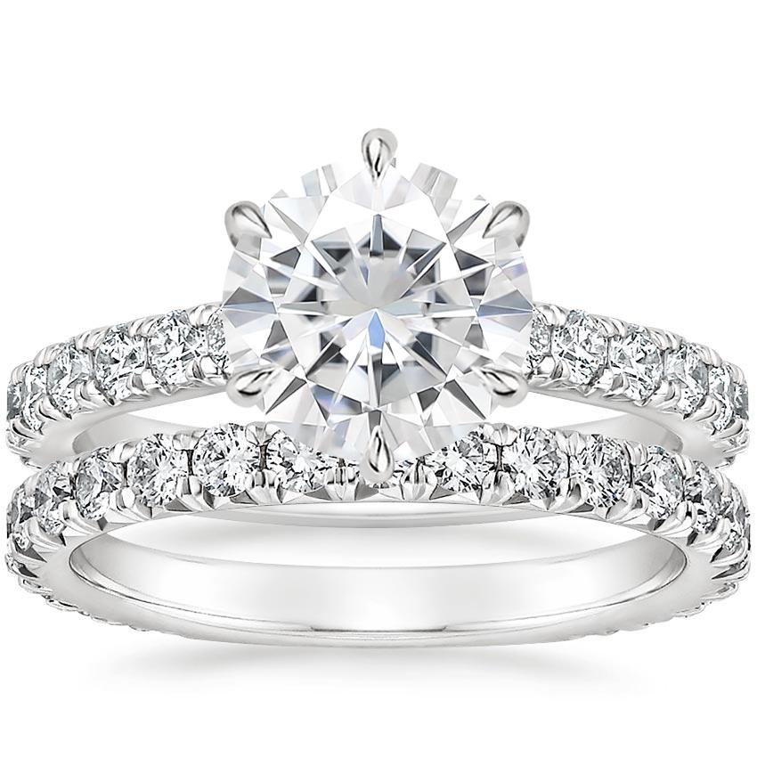 18KW Moissanite Luxe Sienna Diamond Bridal Set (1 1/8 ct. tw.), top view