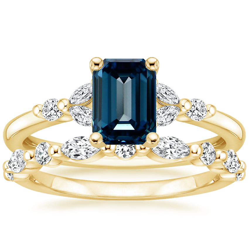 18K Yellow Gold Verbena Diamond Ring with Versailles Diamond Ring (3/8 ct. tw.)