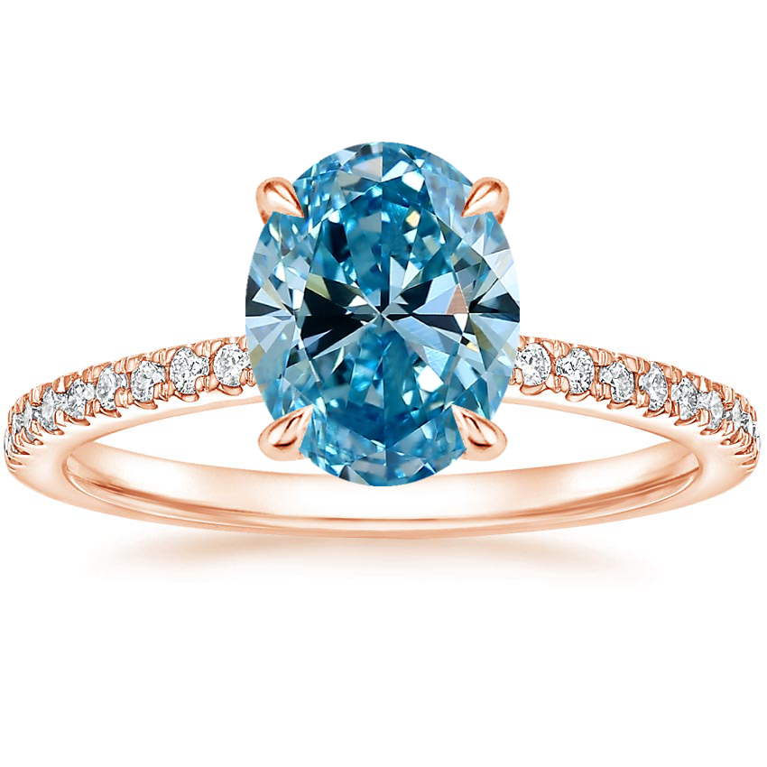 14K Rose Gold Demi Half Coverage Diamond Ring (1/5 ct. tw.), large top view