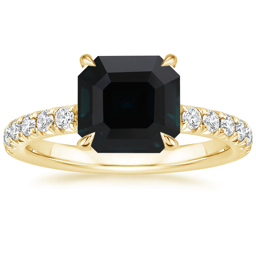 18K Yellow Gold Olympia Half Coverage Diamond Ring, large top view