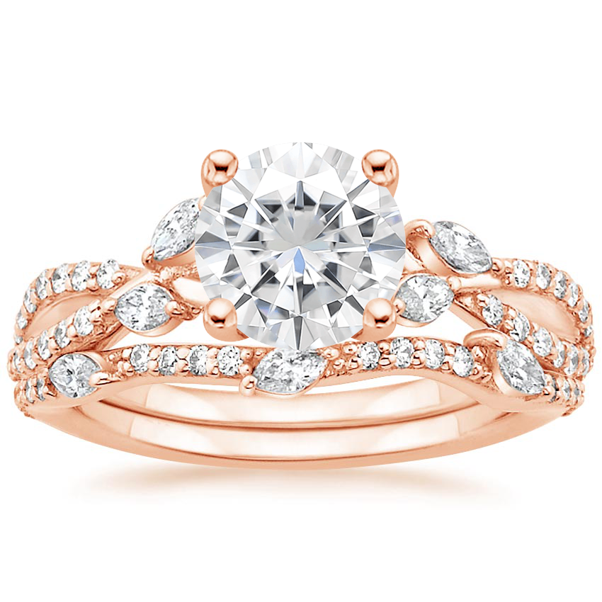 14KR Moissanite Luxe Willow Bridal Set (1/2 ct. tw.), top view