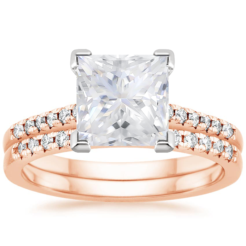 Moissanite Sonora Diamond Bridal Set (1/4 ct. tw.) in 14K Rose Gold