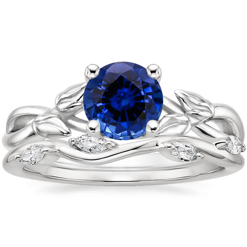 Platinum Budding Willow Ring with Winding Willow Diamond Ring (1/8 ct. tw.)