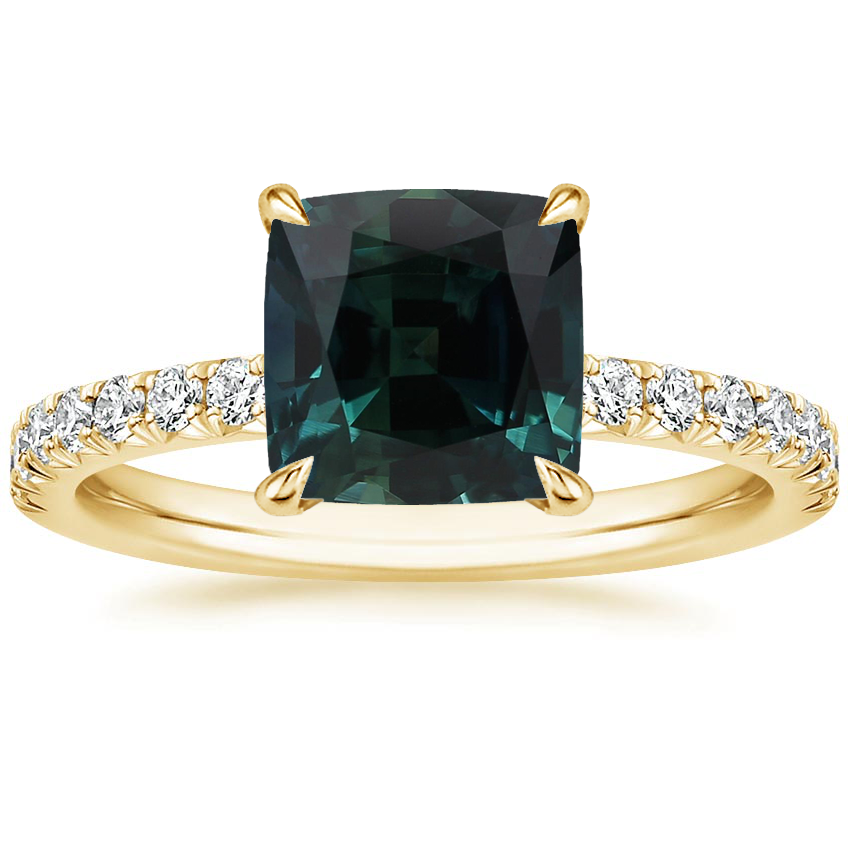 18K Yellow Gold Amelie Half Coverage Diamond Ring, large top view