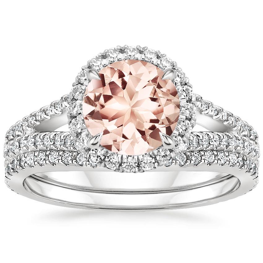 PT Morganite Fortuna Diamond Bridal Set (2/3 ct. tw.), top view