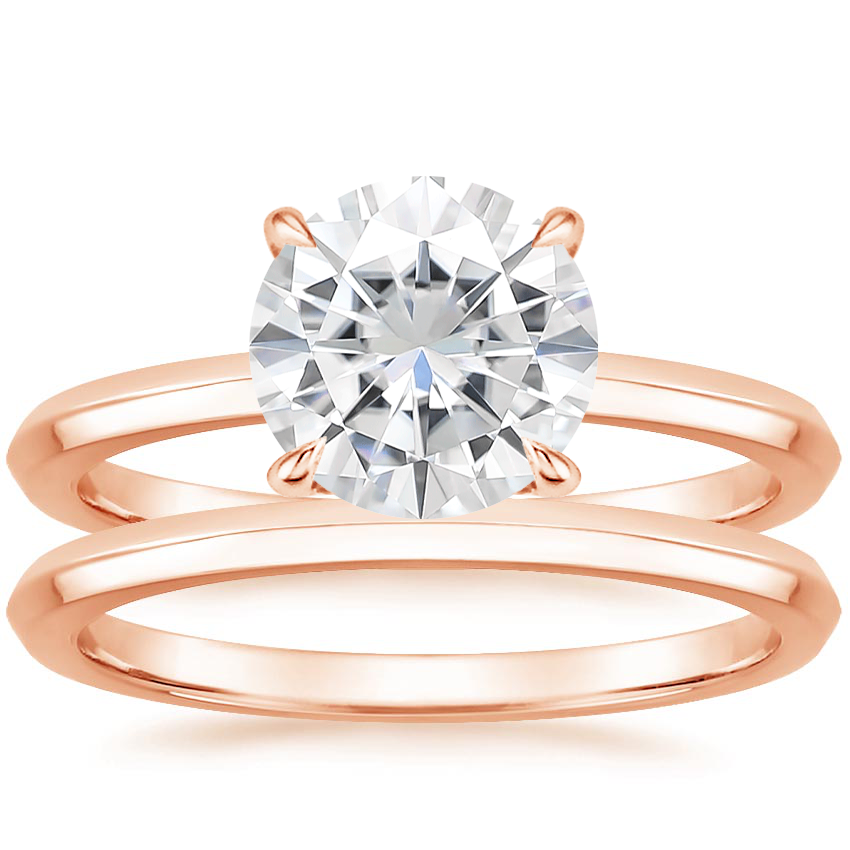 14KR Moissanite Hazel Bridal Set, top view