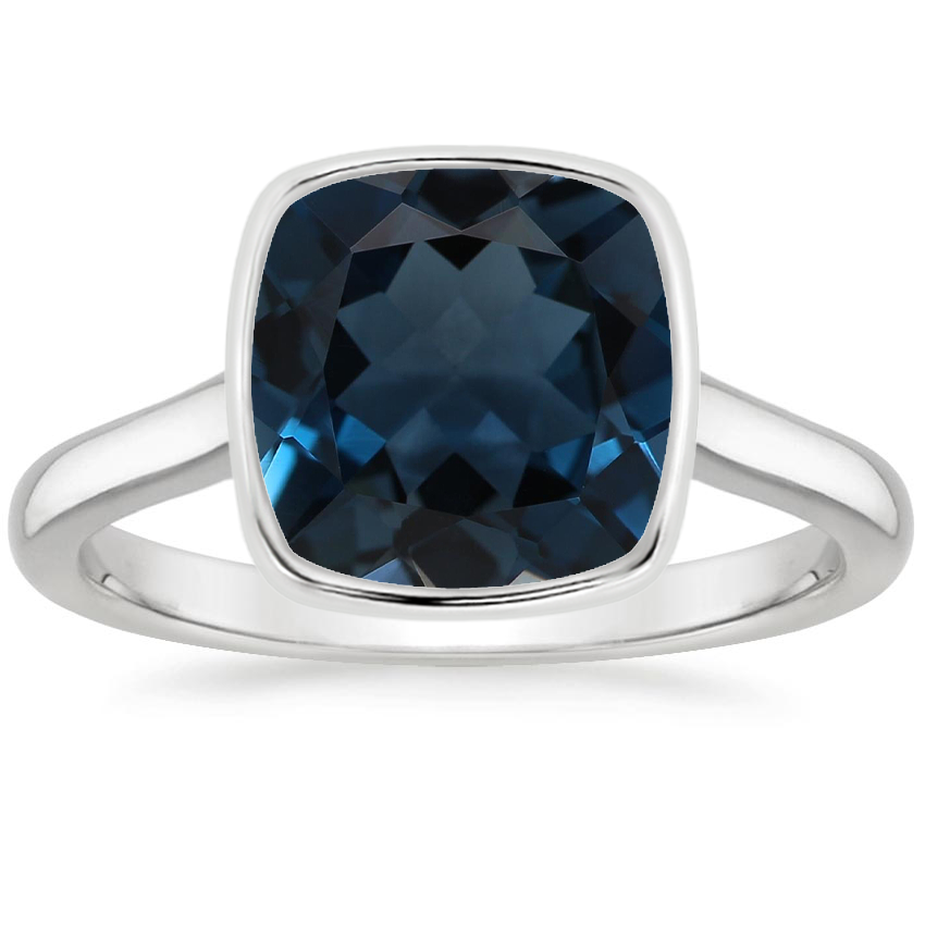 Platinum Luna 2mm Bezel Ring, large top view