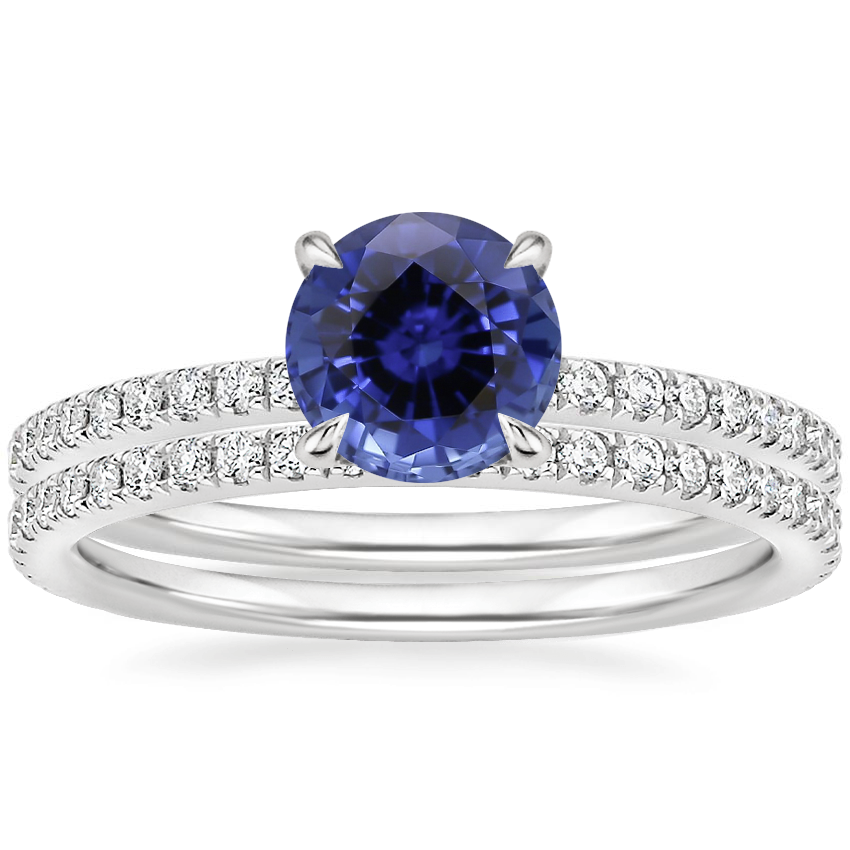 18KW Sapphire Luxe Ballad Perfect Fit Diamond Bridal Set, top view