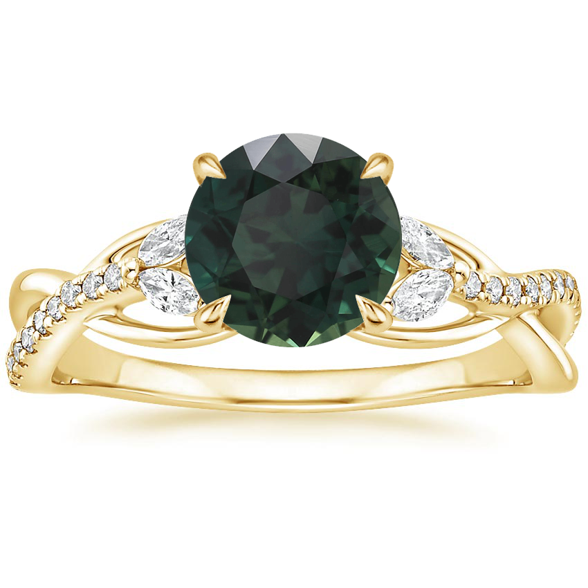 18K Yellow Gold Garland Diamond Ring, large top view