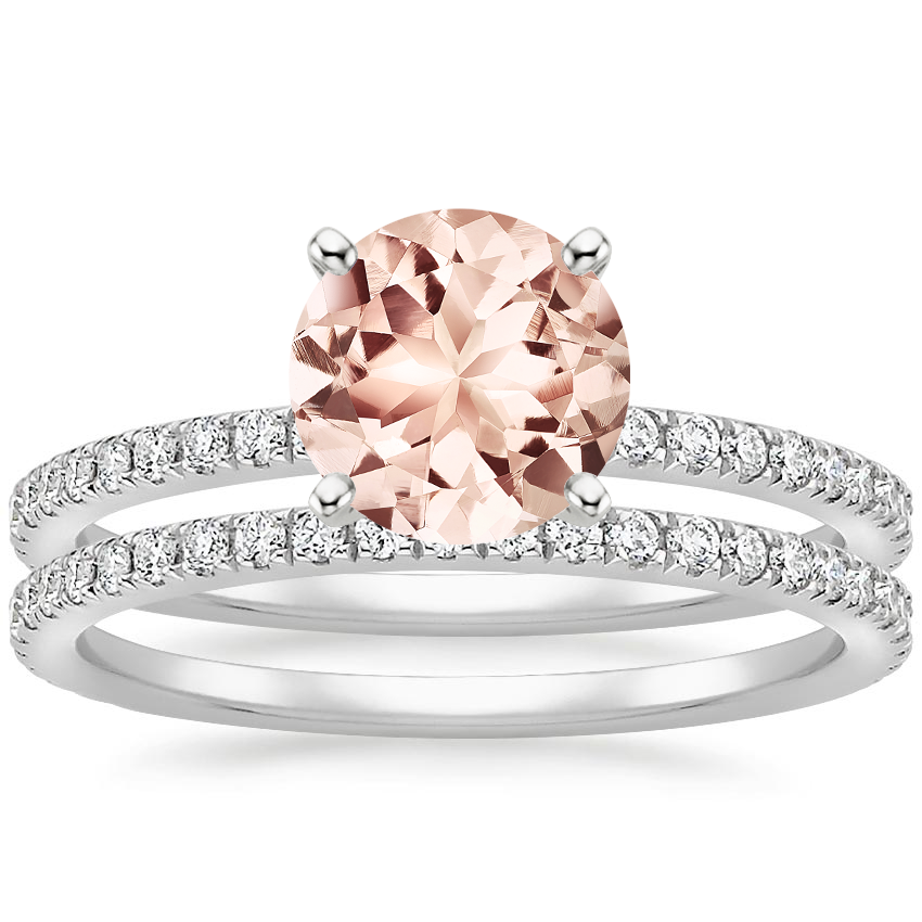 18KW Morganite Luxe Ballad Bridal Set (1/2 ct. tw.), top view