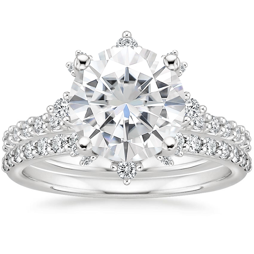 18KW Moissanite Arabella Diamond Bridal Set (1/2 ct. tw.), top view