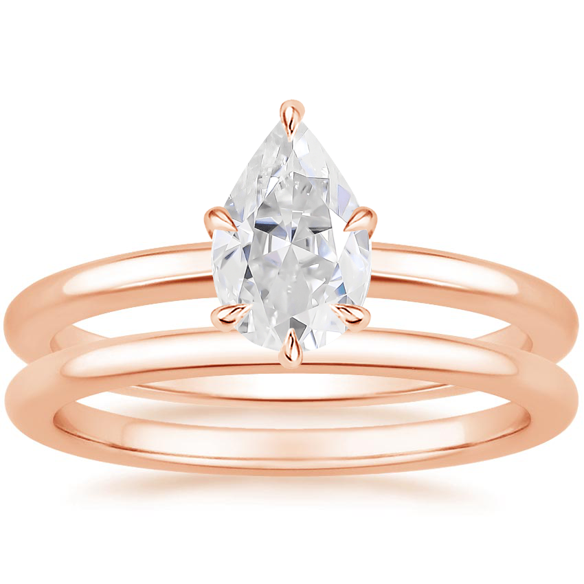 14KR Moissanite Esme Bridal Set, top view