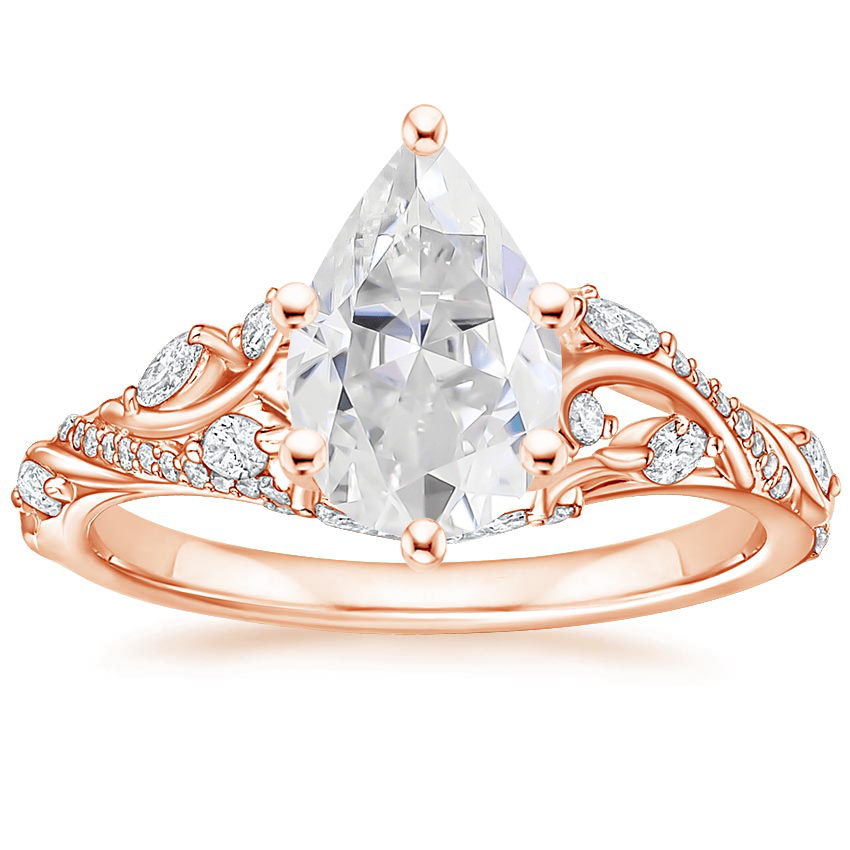 14K Rose Gold Begonia Vine Diamond Ring (1/2 ct. tw.), large top view