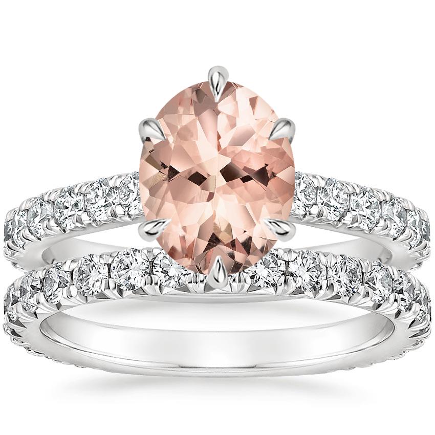 PT Morganite Luxe Sienna Diamond Bridal Set (1 1/8 ct. tw.), top view