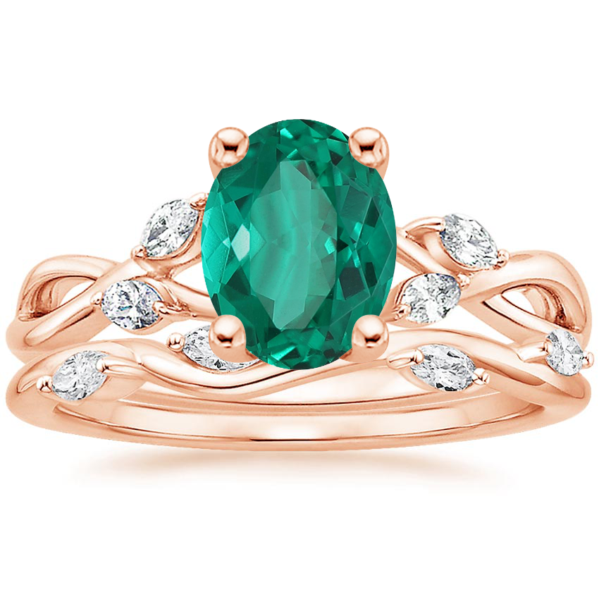 14K Rose Gold Willow Diamond Ring (1/8 ct. tw.) with Winding Willow Diamond Ring (1/8 ct. tw.)