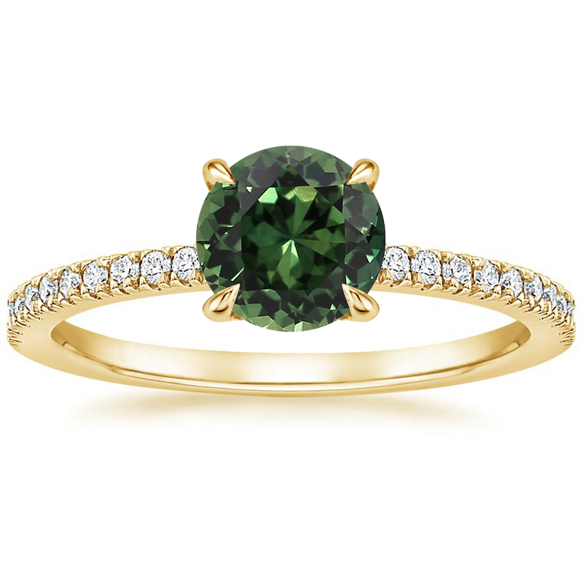 18K Yellow Gold Viviana Half Coverage Diamond Ring, large top view