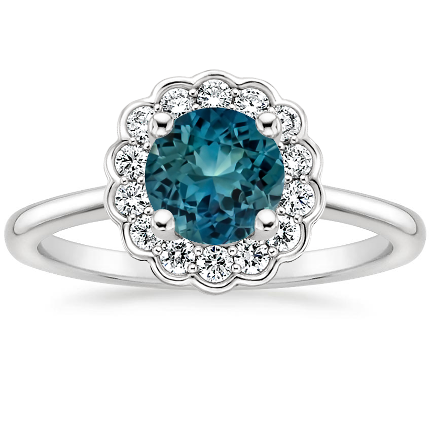 Sapphire Violette Diamond Ring in 14K White Gold