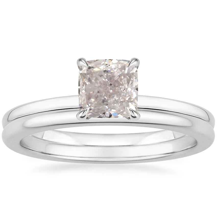 Platinum Vita Diamond Ring with Petite Comfort Fit Wedding Ring