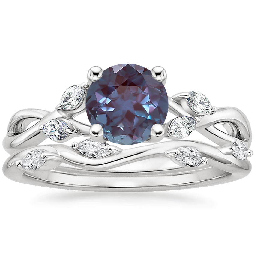 18K White Gold Willow Diamond Ring (1/8 ct. tw.) with Winding Willow Diamond Ring (1/8 ct. tw.)
