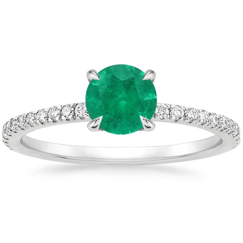 14K White Gold Viviana Three-Quarter Coverage Diamond Ring, large top view