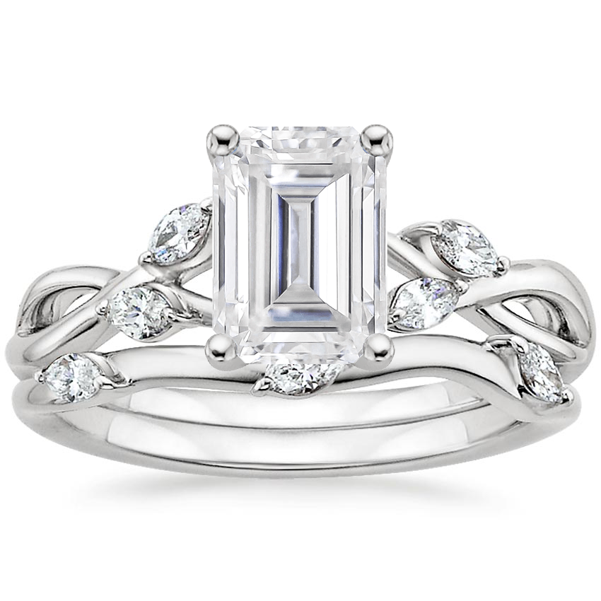 PT Moissanite Willow Bridal Set (1/4 ct. tw.), top view
