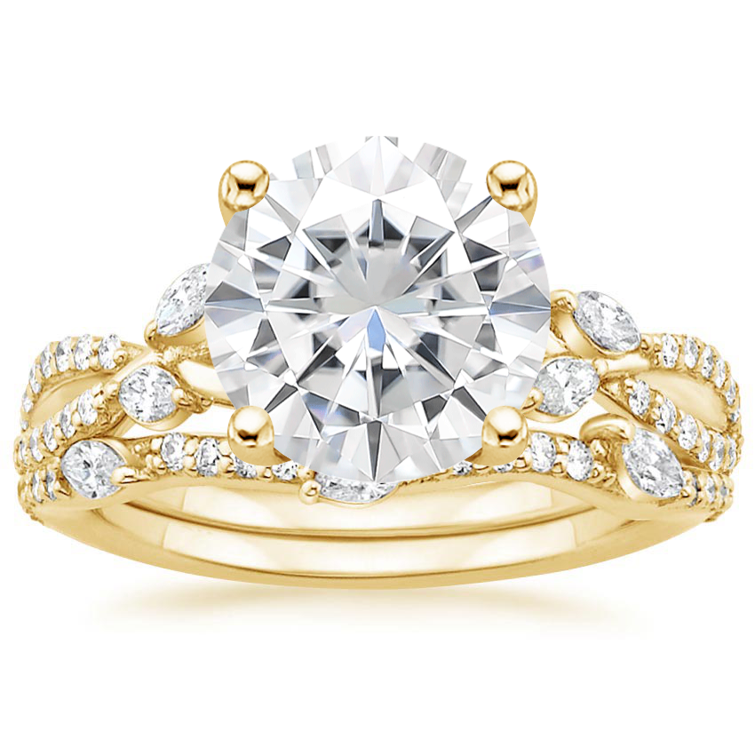 18KY Moissanite Luxe Willow Bridal Set (1/2 ct. tw.), top view