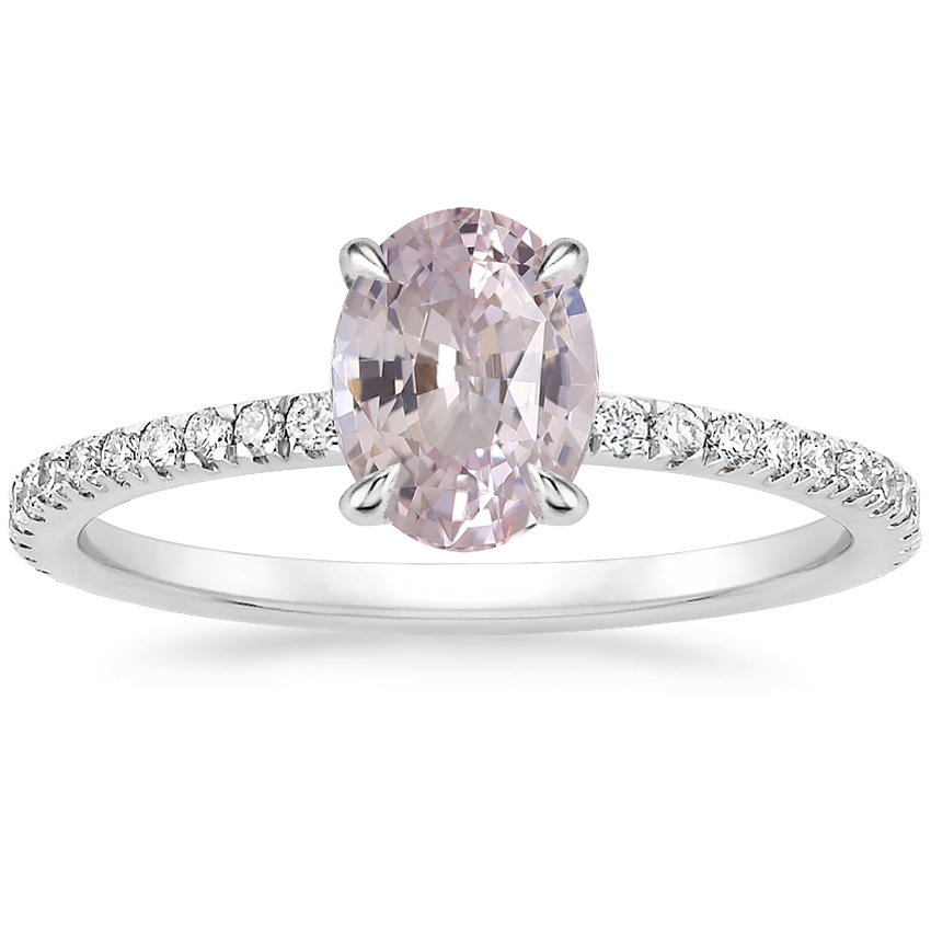 Platinum Viviana Three-Quarter Coverage Diamond Ring, large top view