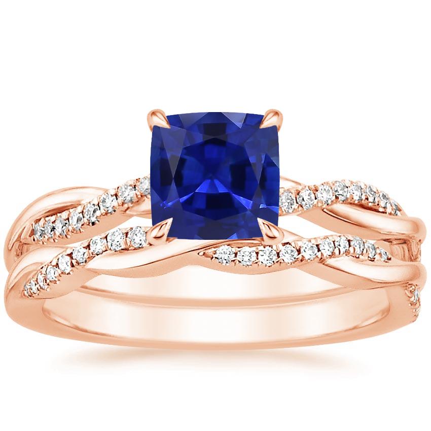 14K Rose Gold Petite Twisted Vine Diamond Bridal Set (1/4 ct. tw.)