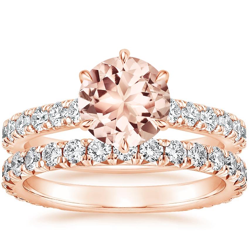 14KR Morganite Luxe Sienna Diamond Bridal Set (1 1/8 ct. tw.), top view