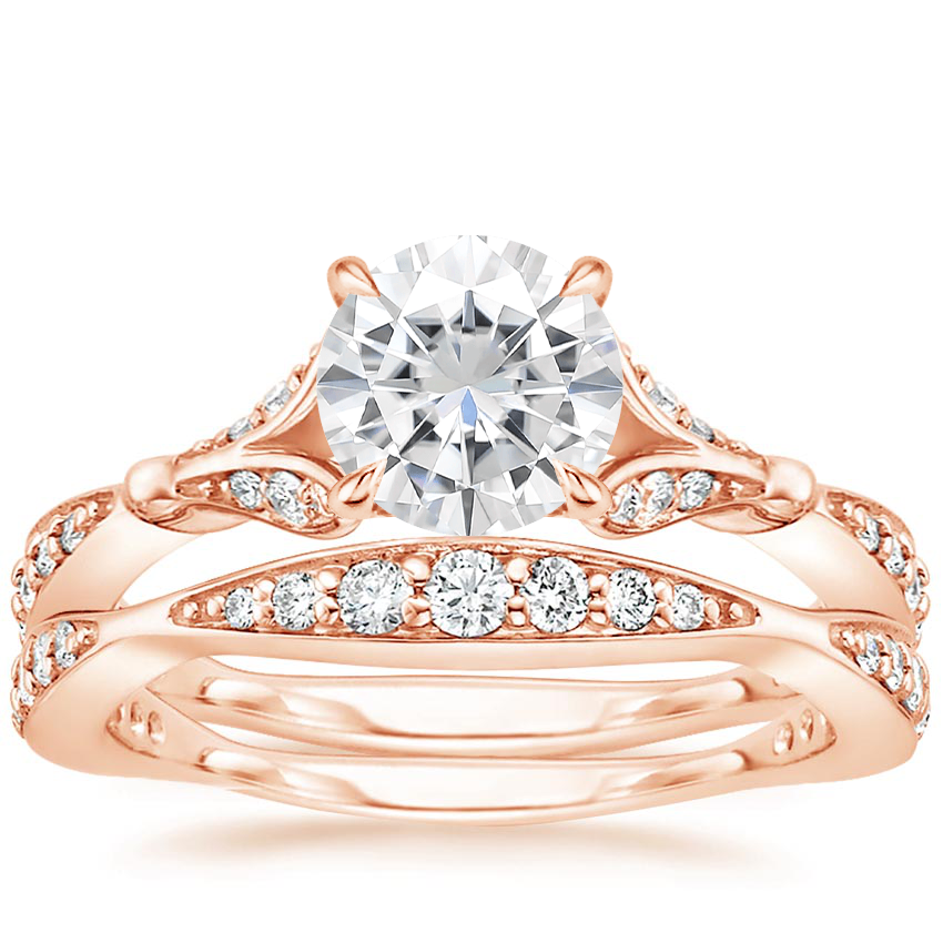 14KR Moissanite Zinnia Diamond Bridal Set (1/2 ct. tw.), top view