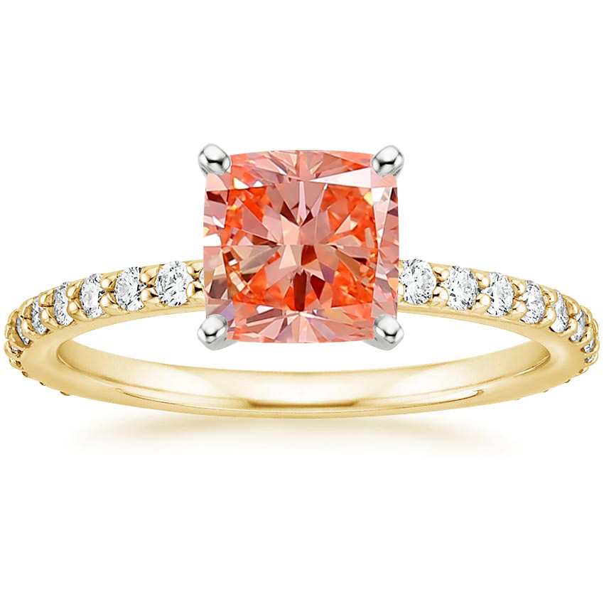 18K Yellow Gold Petite Shared Prong Three-Quarter Coverage Diamond Ring (1/3 ct. tw.), large top view