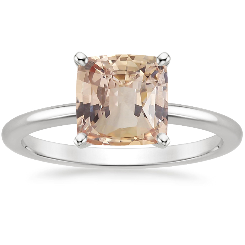 18K White Gold Four-Prong Comfort Fit 1.5mm Ring, large top view