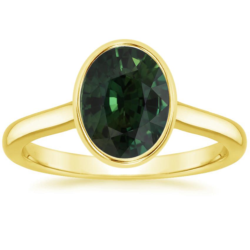 14K Yellow Gold Luna 2mm Bezel Ring, large top view