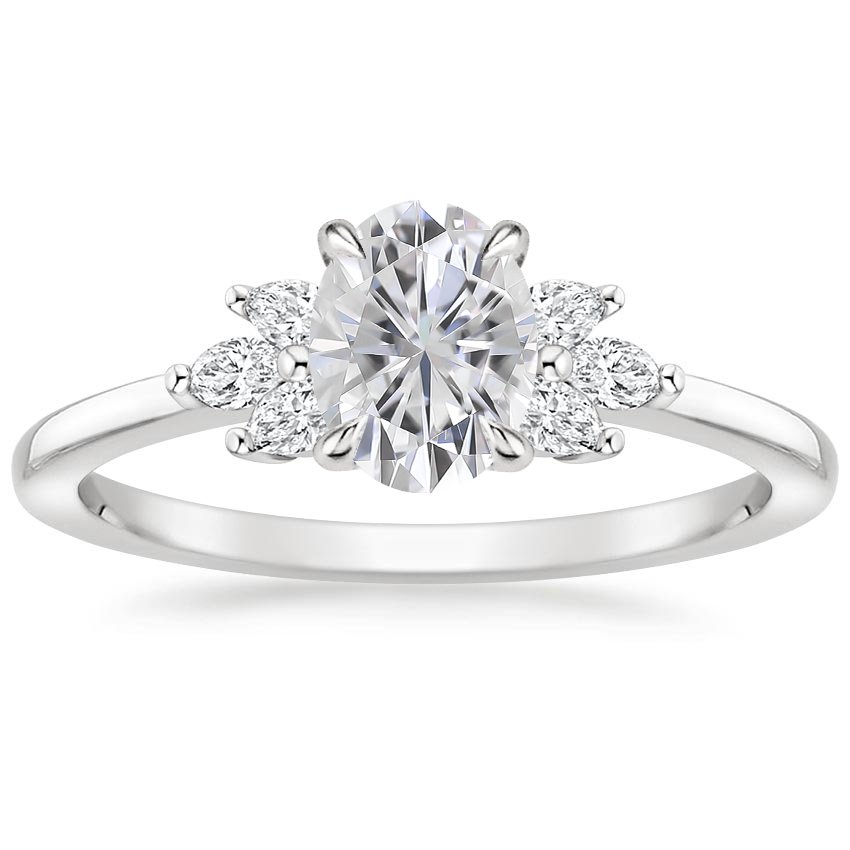 Moissanite Stella Diamond Ring in 18K White Gold