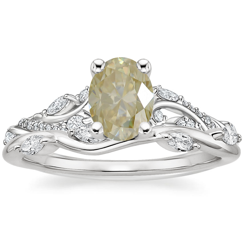 18K White Gold Begonia Vine Diamond Ring (1/2 ct. tw.) with Winding Willow Diamond Ring