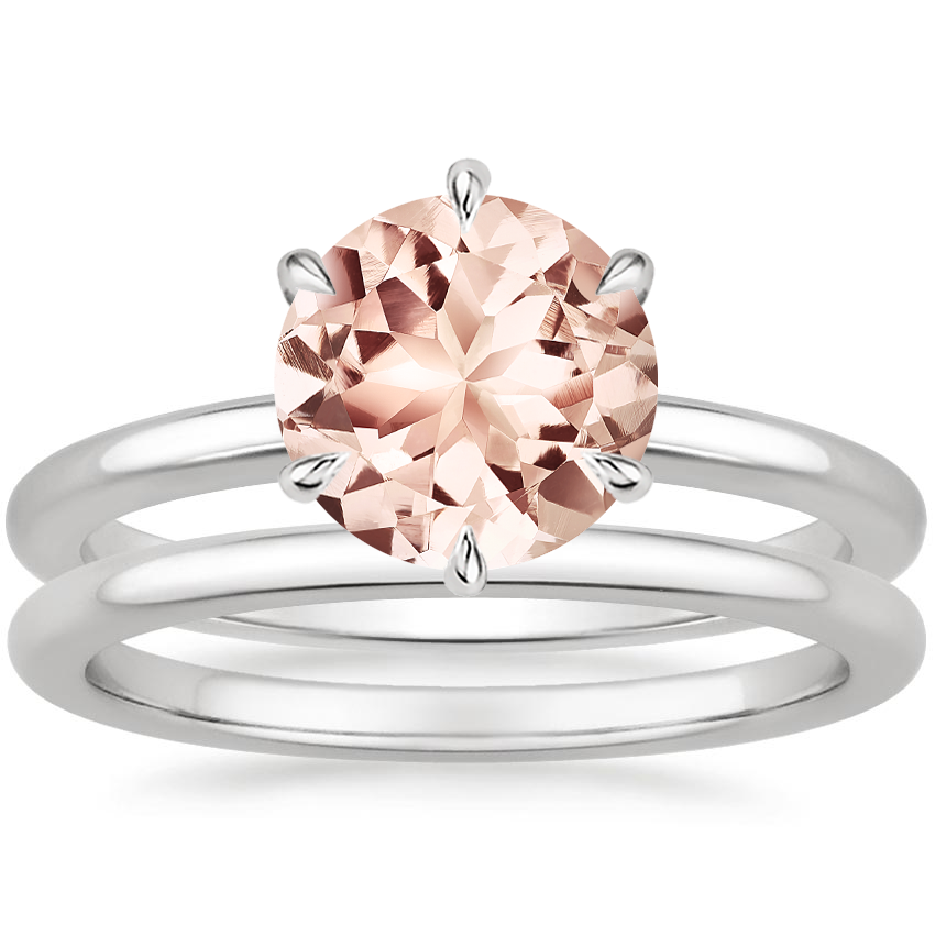 18KW Morganite Esme Bridal Set, top view