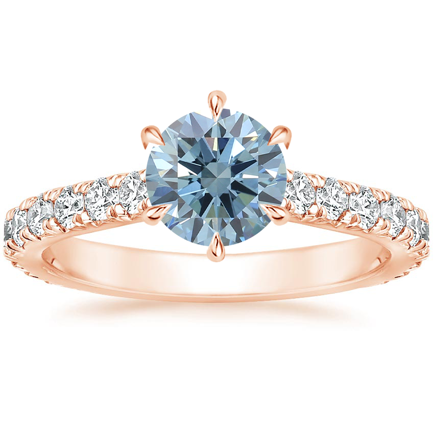 14K Rose Gold Sienna Three-Quarter Coverage Diamond Ring, large top view