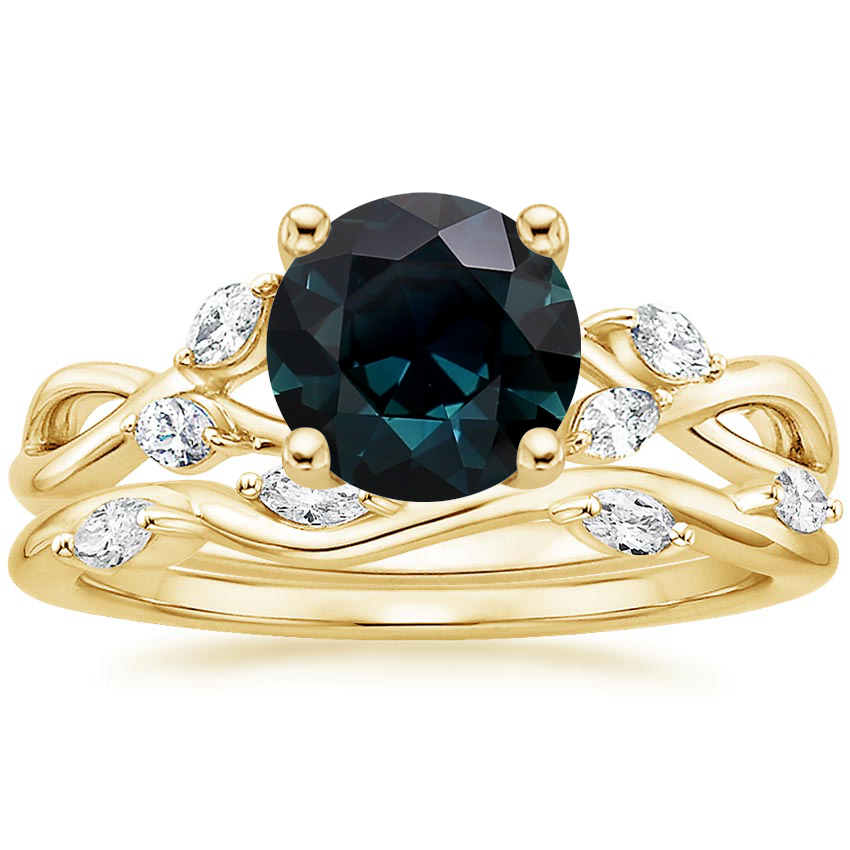 14K Yellow Gold Willow Diamond Ring (1/8 ct. tw.) with Winding Willow Diamond Ring (1/8 ct. tw.)