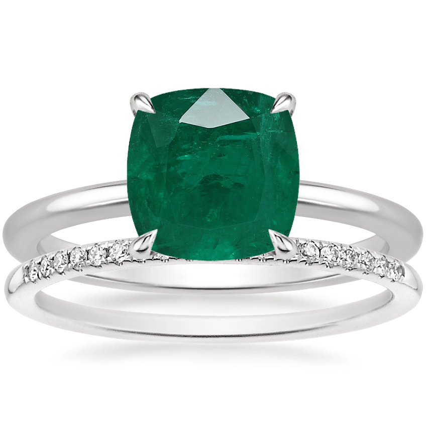 18K White Gold Petite Elodie Ring with Whisper Diamond Ring (1/10 ct. tw.)