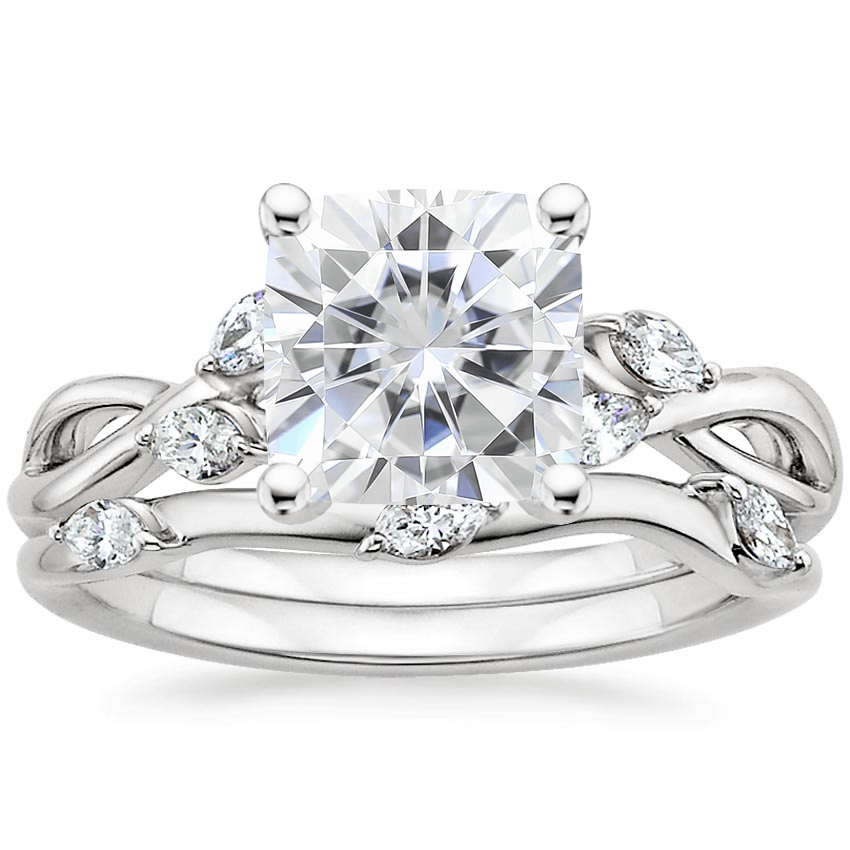18KW Moissanite Willow Bridal Set (1/4 ct. tw.), top view
