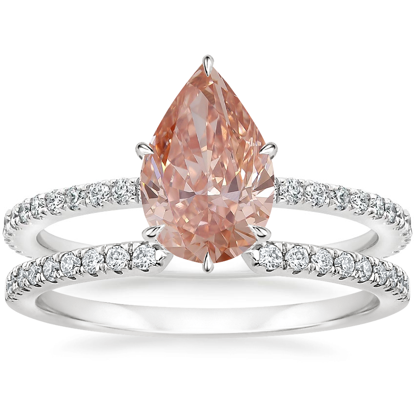 Platinum Mixed Metal Demi Diamond Ring (1/3 ct. tw.) with Sia Diamond Ring (1/8 ct. tw.)