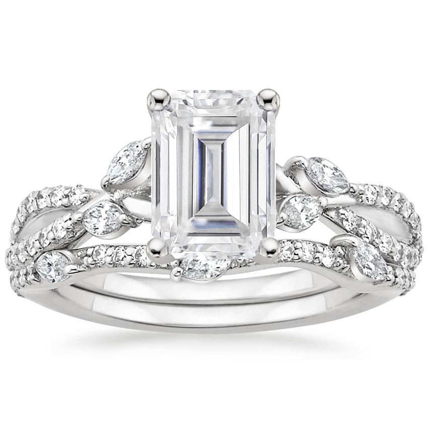 18KW Moissanite Luxe Willow Bridal Set (1/2 ct. tw.), top view