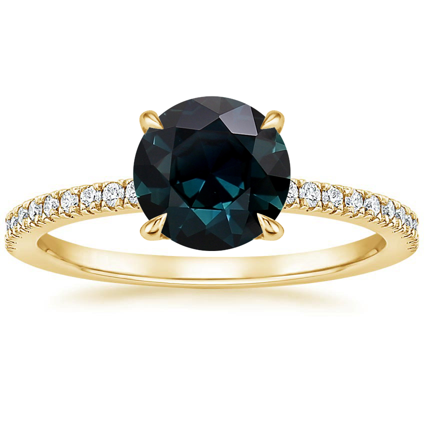 14K Yellow Gold Viviana Half Coverage Diamond Ring, large top view