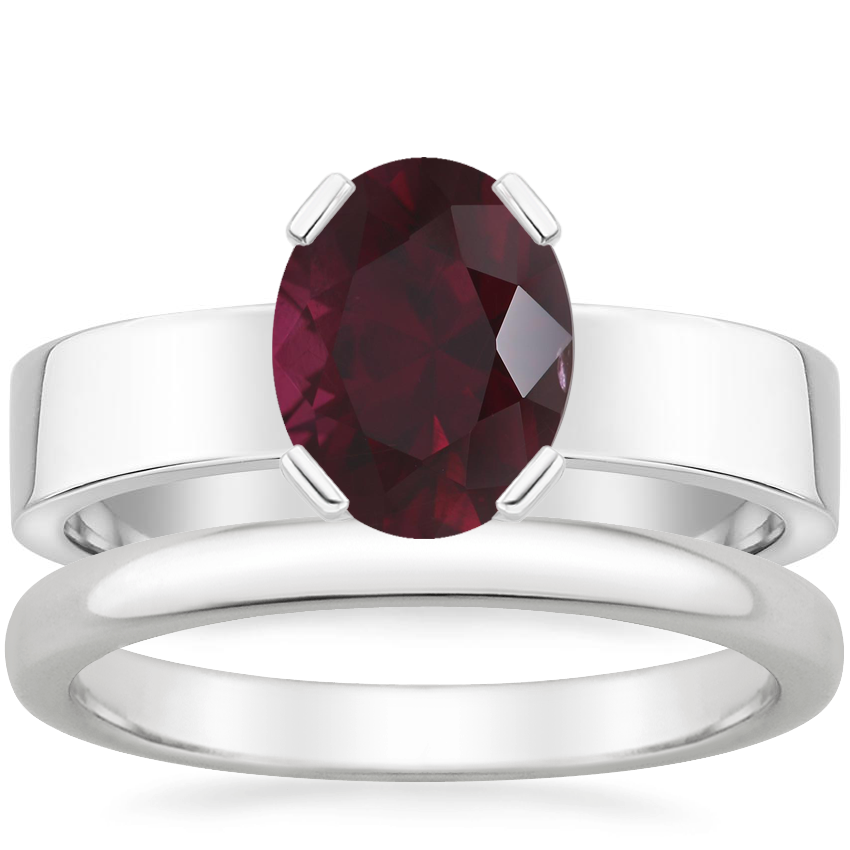 18K White Gold Parker Ring with 2.5mm Comfort Fit Wedding Ring