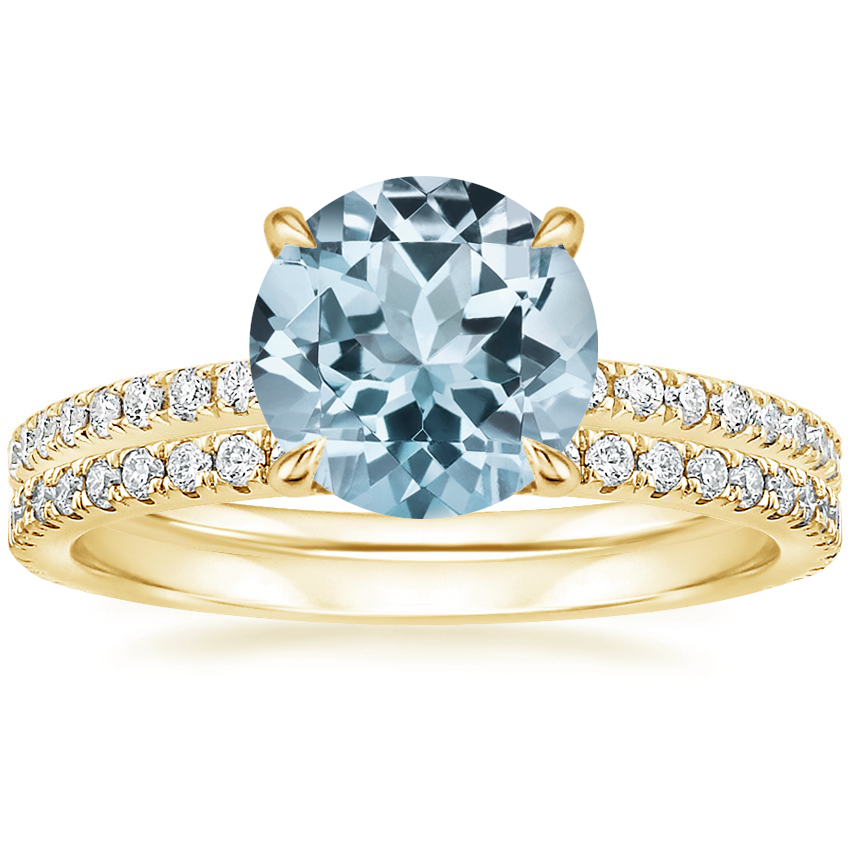 14K Yellow Gold Luxe Perfect Fit Diamond Ring (1/4 ct. tw.) with Luxe Sia Diamond Open Ring (1/5 ct. tw.)