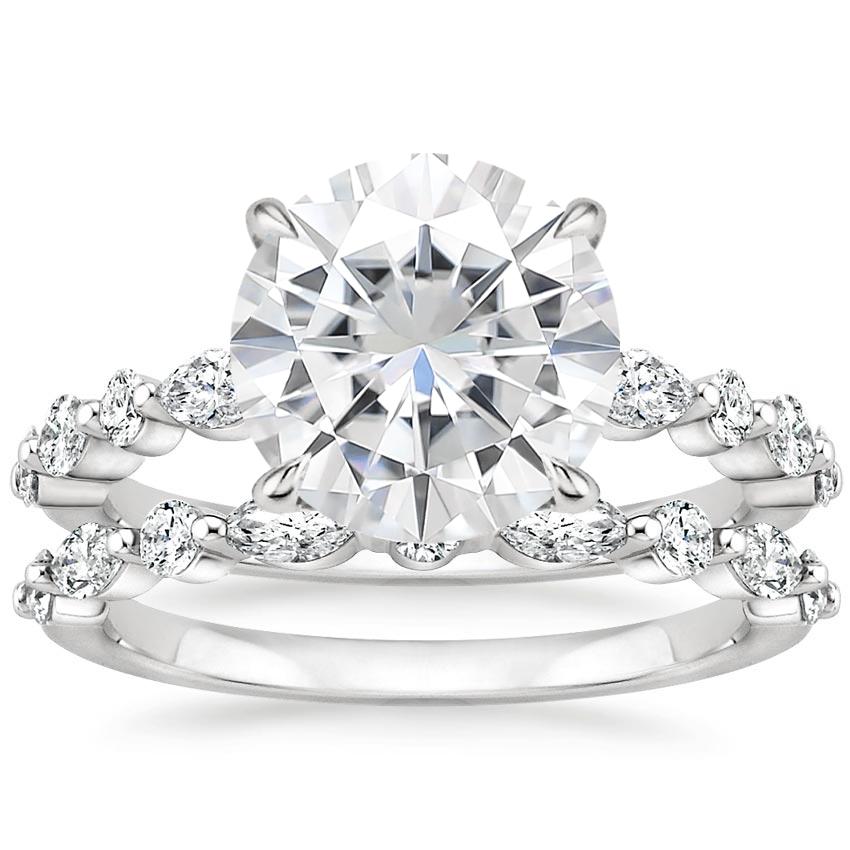 18KW Moissanite Versailles Diamond Bridal Set (3/4 ct. tw.), top view