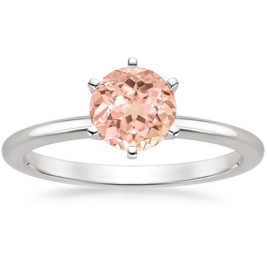 Platinum Six-Prong Petite Comfort Fit 1.5mm Solitaire Ring, large top view