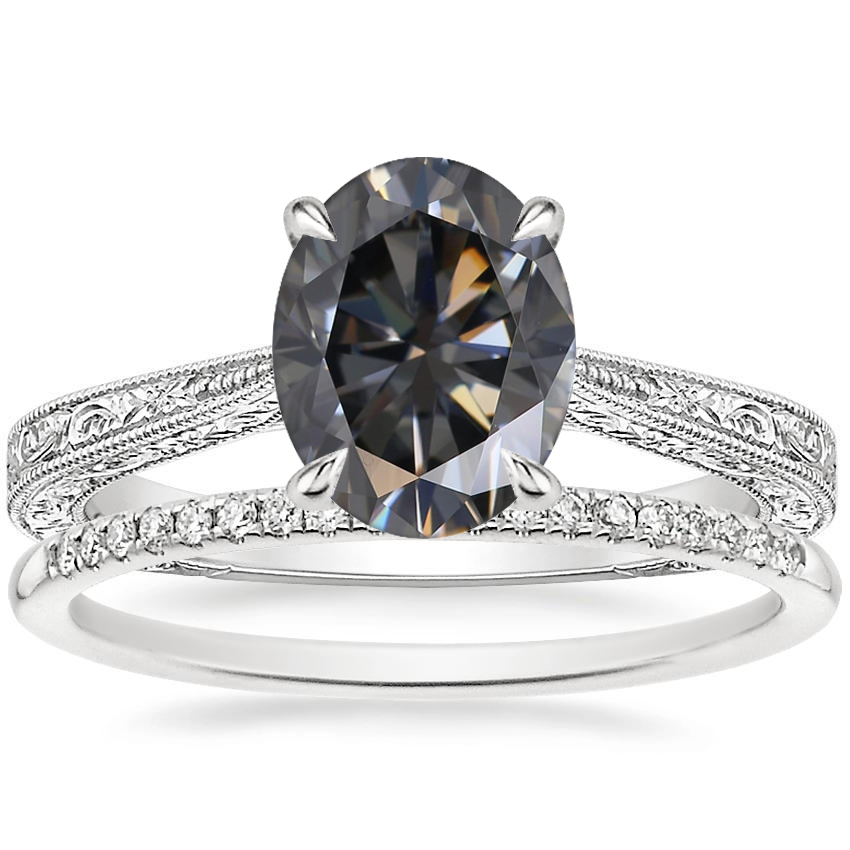 18K White Gold Elsie Ring with Whisper Diamond Ring (1/10 ct. tw.)